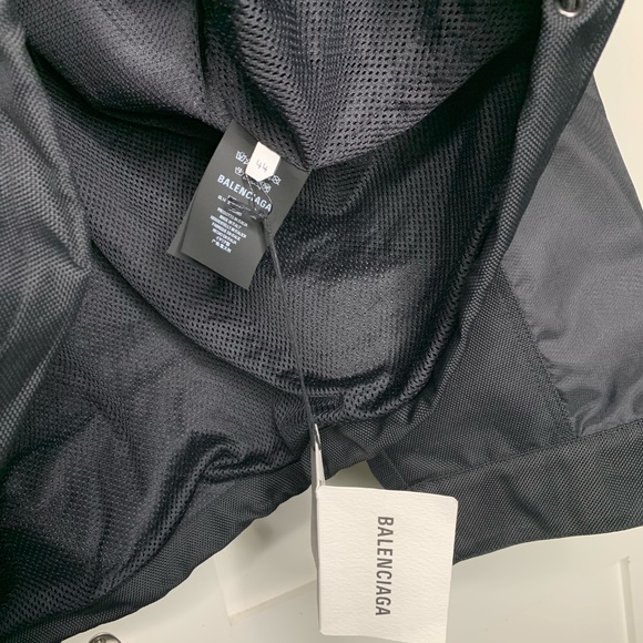 Balenciaga 80s Logo Black Windbreaker Nylon Jacket - Picture 13 of 16